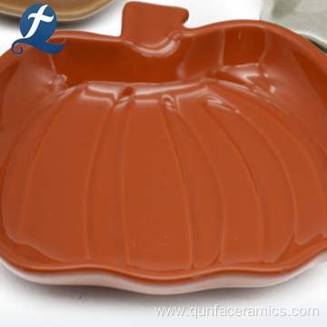 Custom Pumpkin Ceramic Leaves Plate